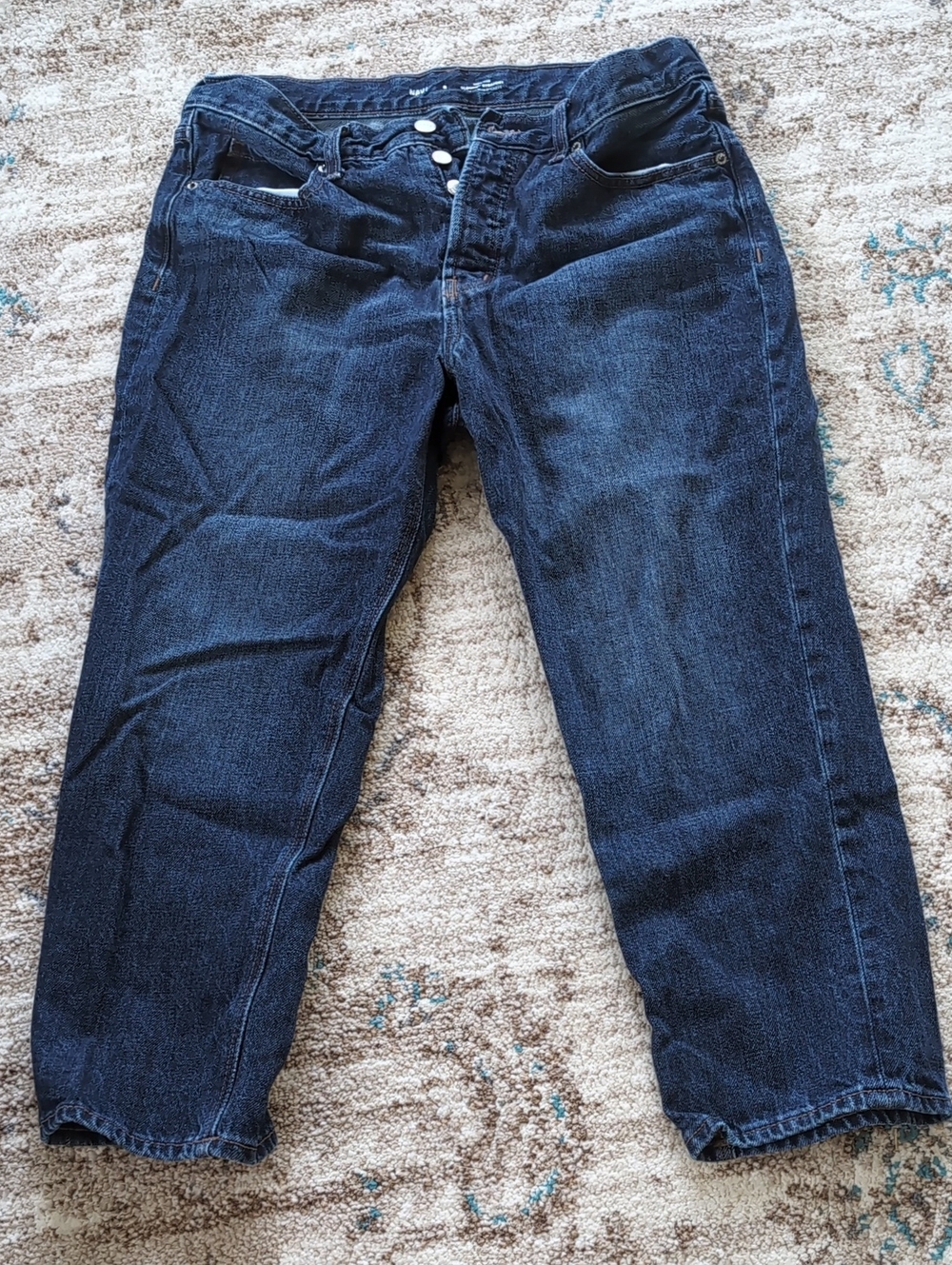 Old Navy Women's Straight Leg Jeans in Dark Blue Denim